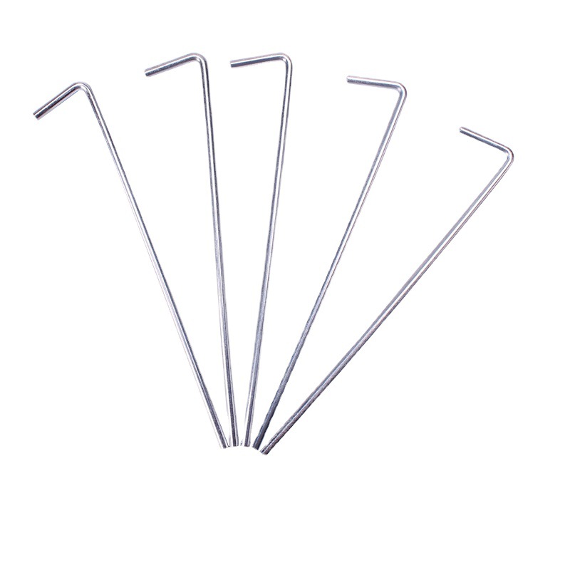  7-shaped ground nail tent football door agile ladder accessories hook plated steel ground nail L-shaped fixing nail