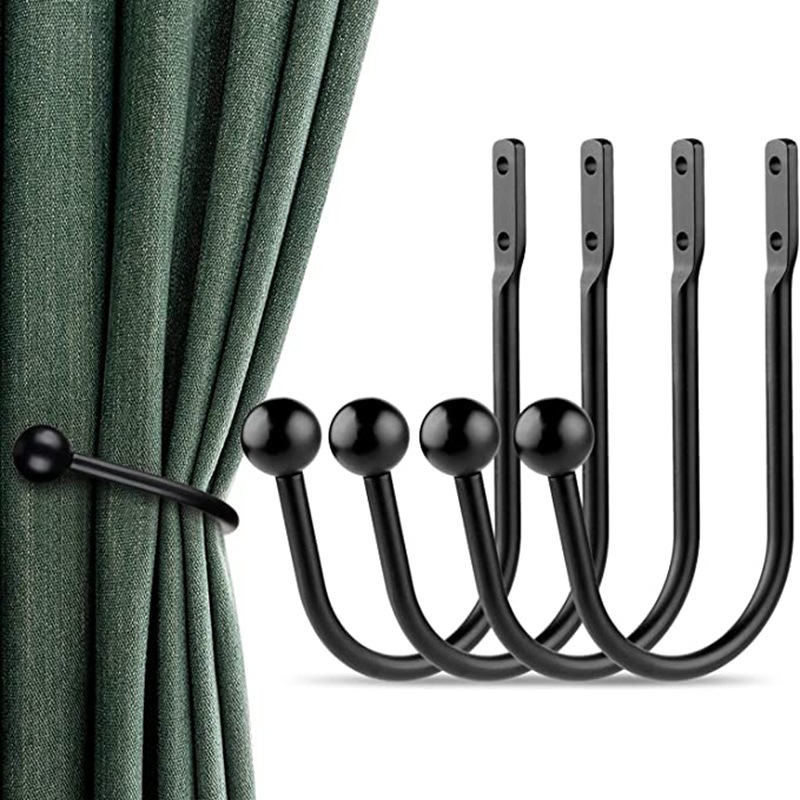   16CM Curtain Large Hook Aluminum Alloy Black Hook Cloth Curtain Accessories