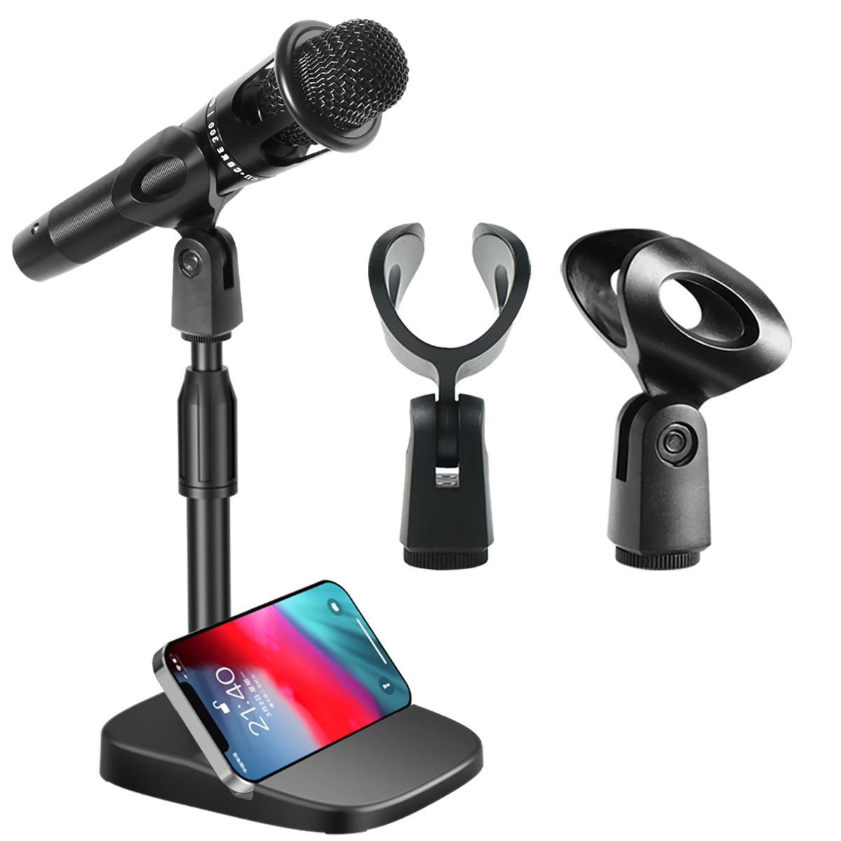 E300 condenser microphone clip wired and wireless microphone clip U-shaped clip professional microphone clip with multi-function conversion cap