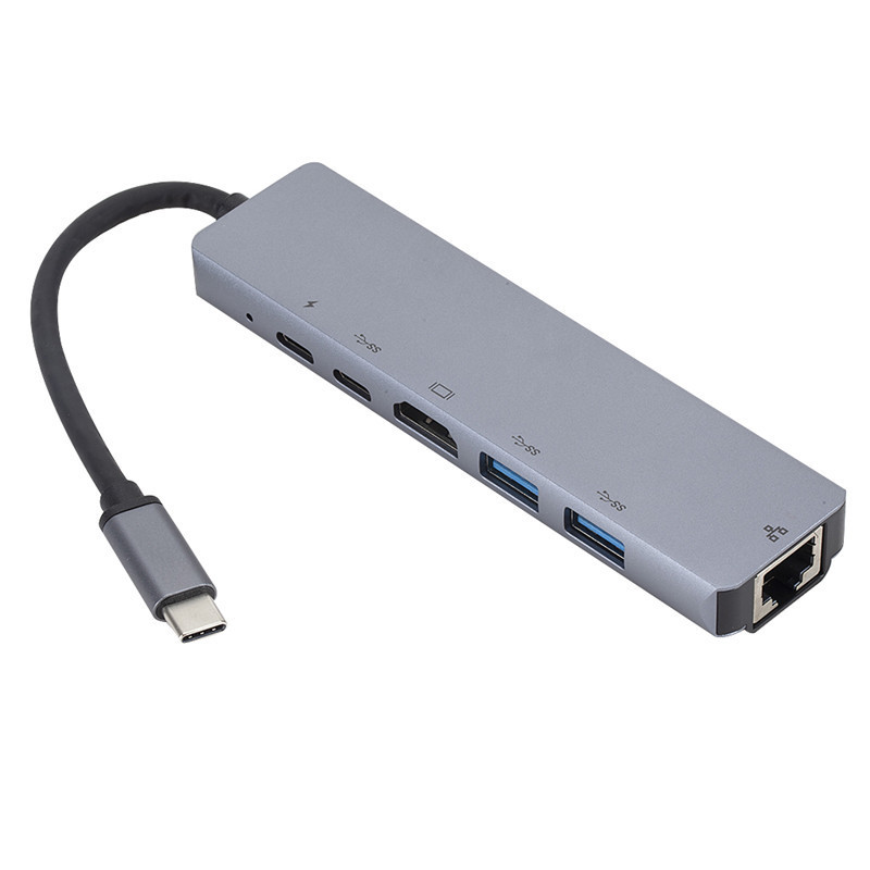 Typec six-in-one docking station USB3.1 to adapter 4K notebook HUB hub 100 megabit card