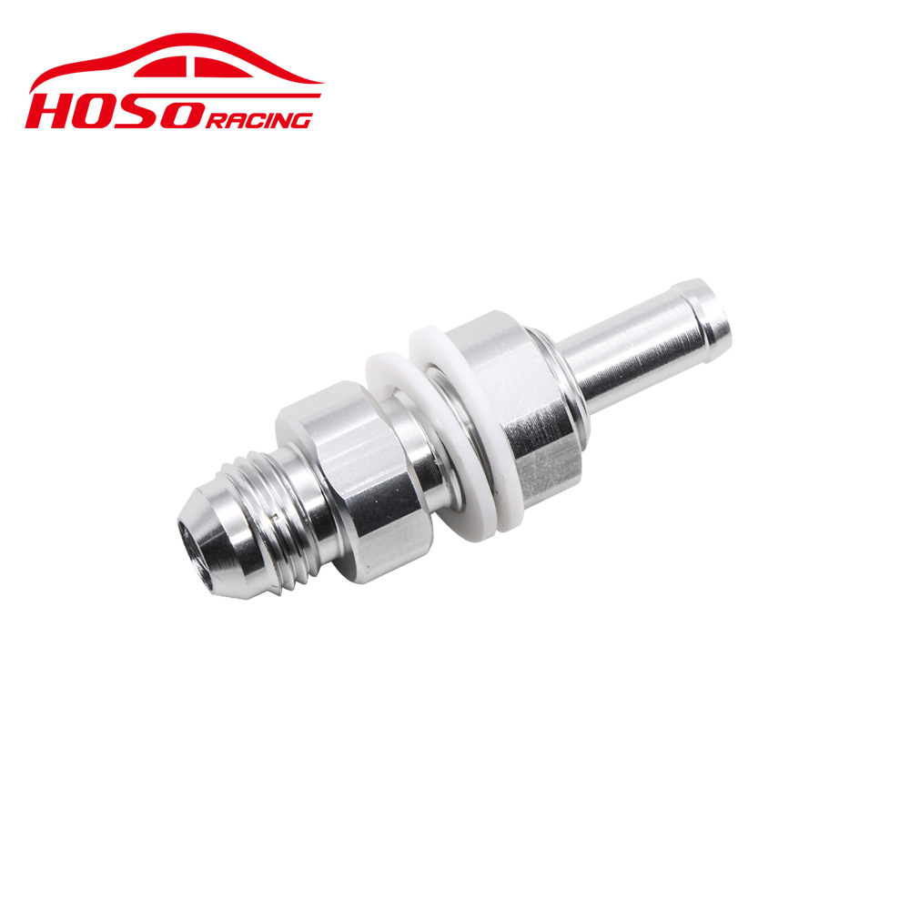 Auto parts 6AN bulkhead to 5/16 hose barb fuel pump tank adapter 3/8 hose barb joint