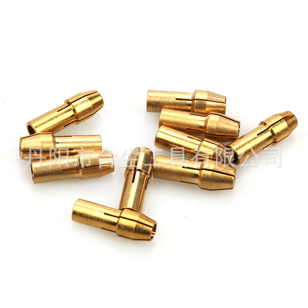  10pc Brass Chuck 0.5-3.2mm Electric Grinding Bit Clamp Mini Drill Bit