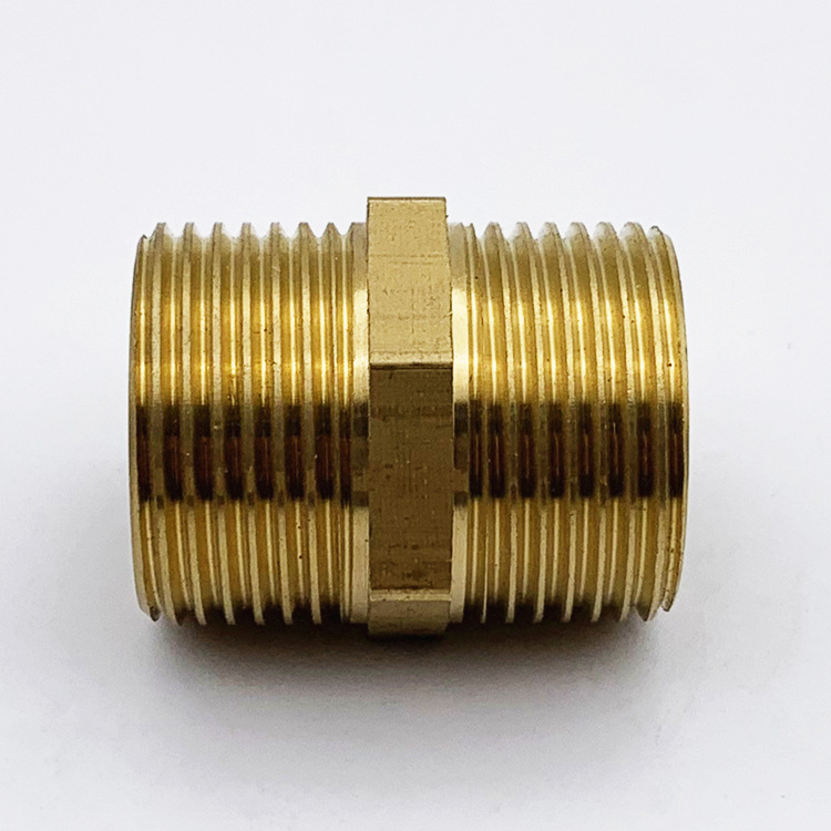  brass 6-point wire joint 3/4 double external thread straight-through water pipe butt DN20 copper wire 