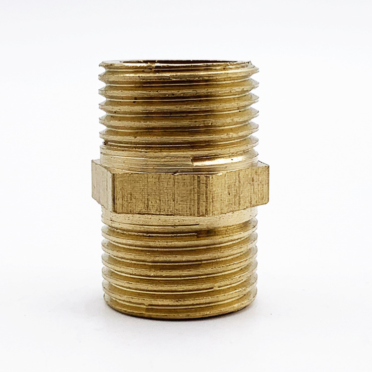 brass 4-point wire joint G1/2 double outer wire straight copper butt pipe joint 4-point outer tooth