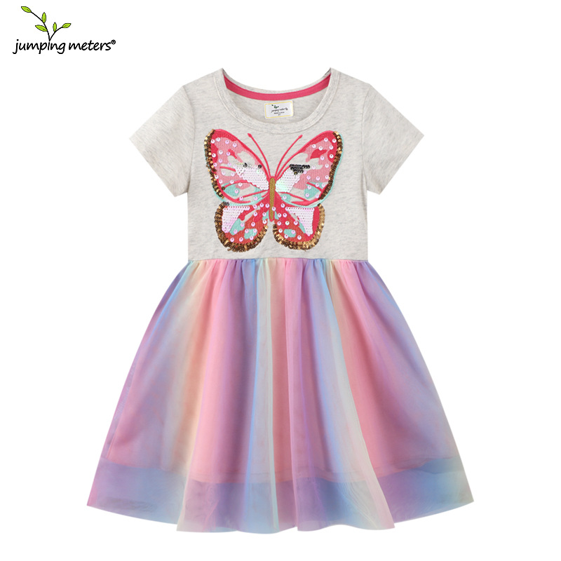 23   Girls Dress Children's Clothing Summer Clothing Sequin Embroidered Mesh Princess Dress
