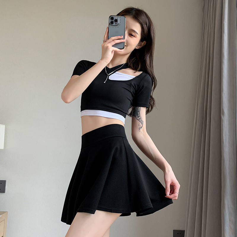  Bubble Skirt with Lined Safety Pants  Large Umbrella Swing Sun Skirt Spring and Summer High Waist Skirt Pleated Skirt for Women