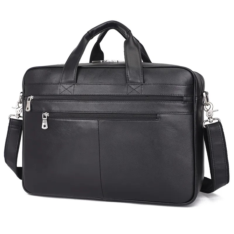  Business Men's Briefcase Genuine Leather Large Capacity Business Bag 15.6 Inch Handbag Shoulder Computer Bag Customization