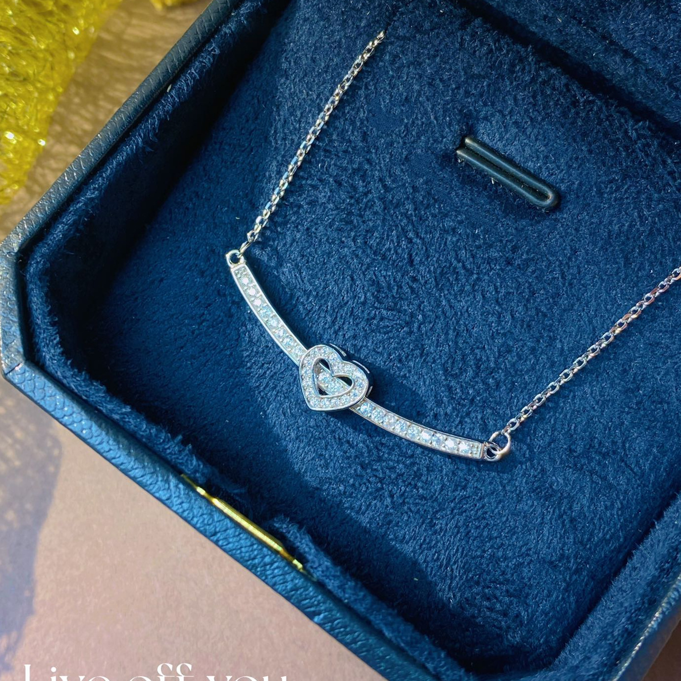  Elegant Clavicle Chain S925 Silver Love Heart Adjustable Position Pendant Simple Women Heart Shape Necklace