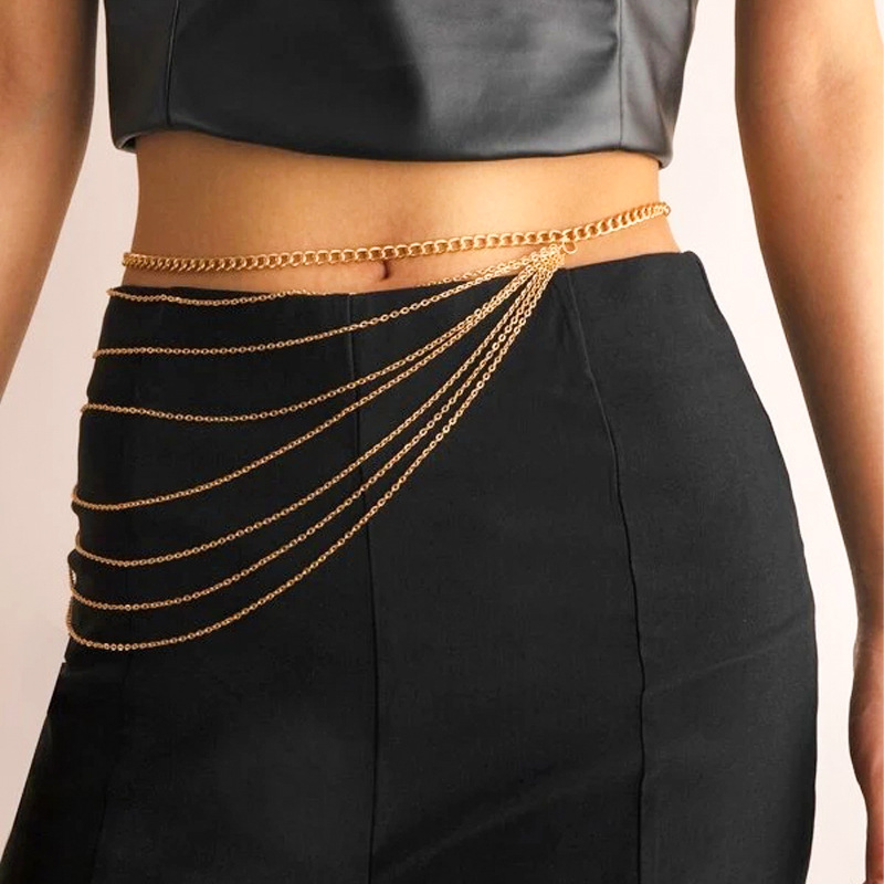 Metal Multi-layer Chain Waist Chain Women's Accessories 2022 Fashionable Tassel High-end Niche Design Hot Girl Belt