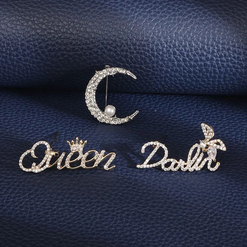 Jewel Brooch Men's Star Coat Corsage Suit Jacket Brooch Fashion Pearl Jewelry Decoration 