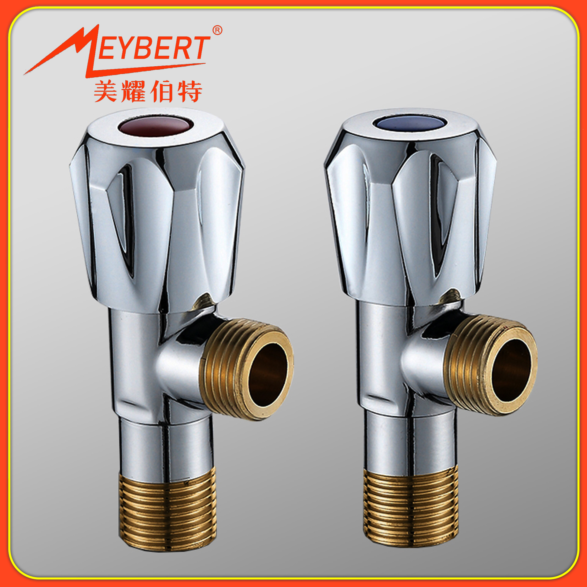  triangle valve all copper hot and cold water DN15 water stop valve household water heater mixing valve switch quick-open copper angle valve