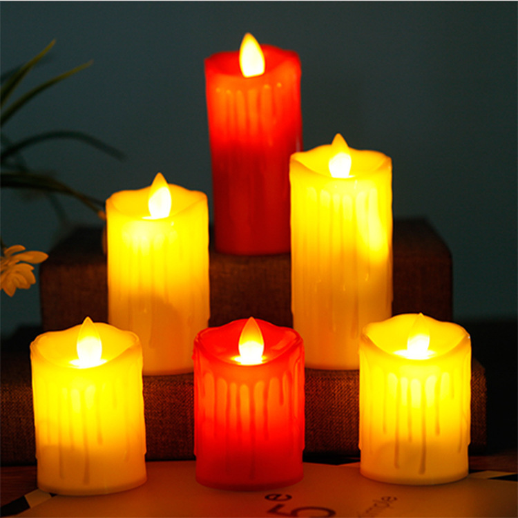 Creative simulation swing wick tears LED electronic candle lamp does not extinguish flameless candle