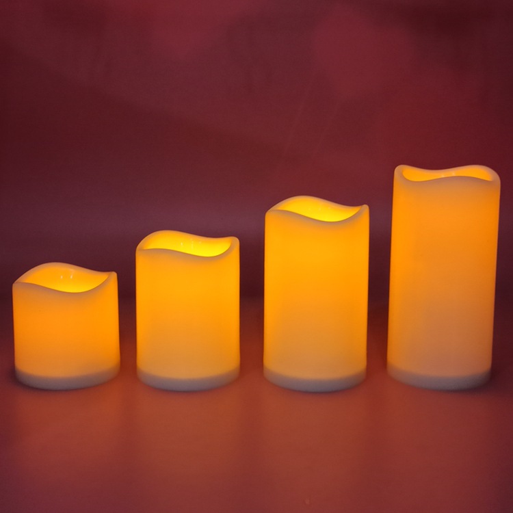 Cylindrical LED plastic electronic candle lamp simulation wedding Christmas candle holder candle optional remote control