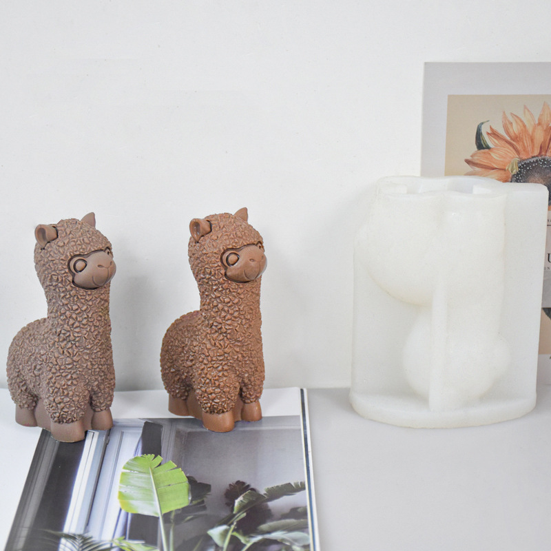 Ins style South Korea  alpaca siliconemold simulation animal resin ornaments aromatherapy candlemold