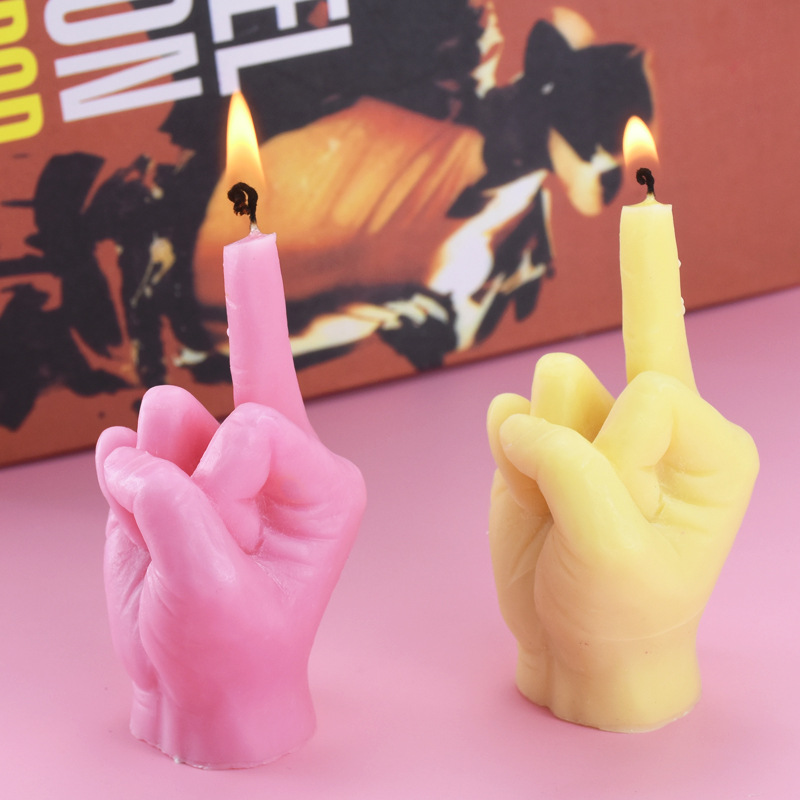 Simple Vertical Middle Finger Gesture Silicone Form Gypsum Aromatherapy Ornaments Handmade Creative Ins Cake Decoration Form