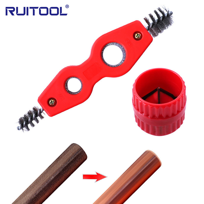 Copper tube polishing chamferer combination double-head pipe cleaning brush four-in-one battery wire brush test tube brush rust removal brush
