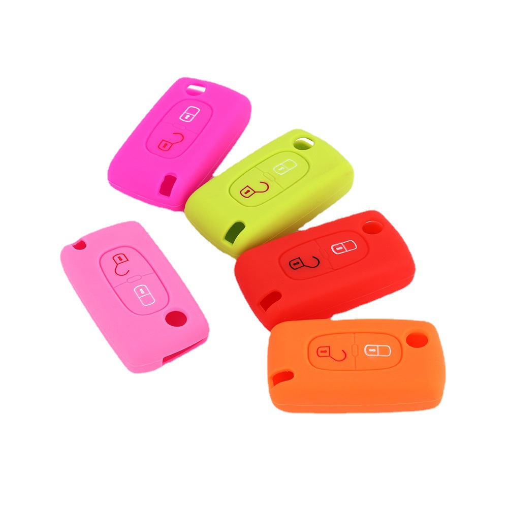 Folding 2-button car silicone key cover 301 no car  filling 308S remote control protection