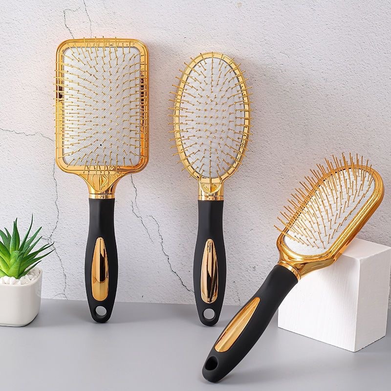 Hair comb suit head massage non-knotted air bag comb electroplated gold high-grade hair comb air cushion comb