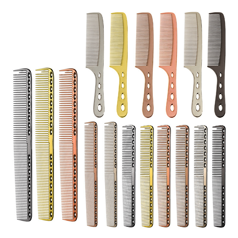 Hair stylist  aluminum comb hair comb double hair comb hair salon professional hair cutting comb stainless steel metal hair comb