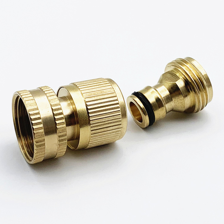  brass 3/4 hose quick connector garden water pipe connection male and female connector fittings 6 points quick connector