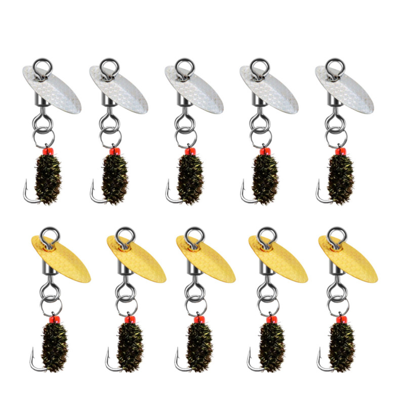 Micro-rotating compound sequins melon seeds sequins wool hooks na no insect horse mouth white fish bait fly hook