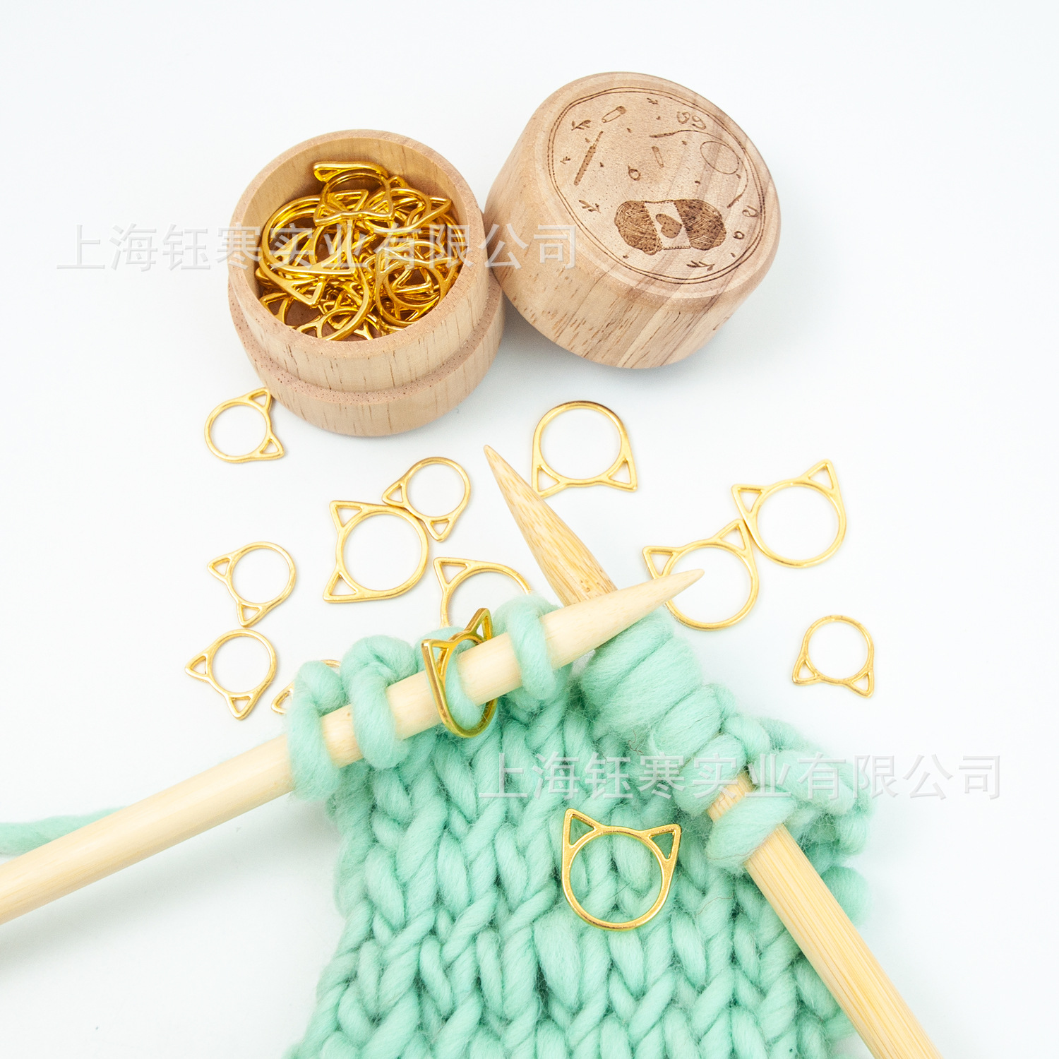 Golden Cute Ear Mark Button Sweater Knitting Scarf Knitting Mark Button Sweater Knitting Tool 30 Pack