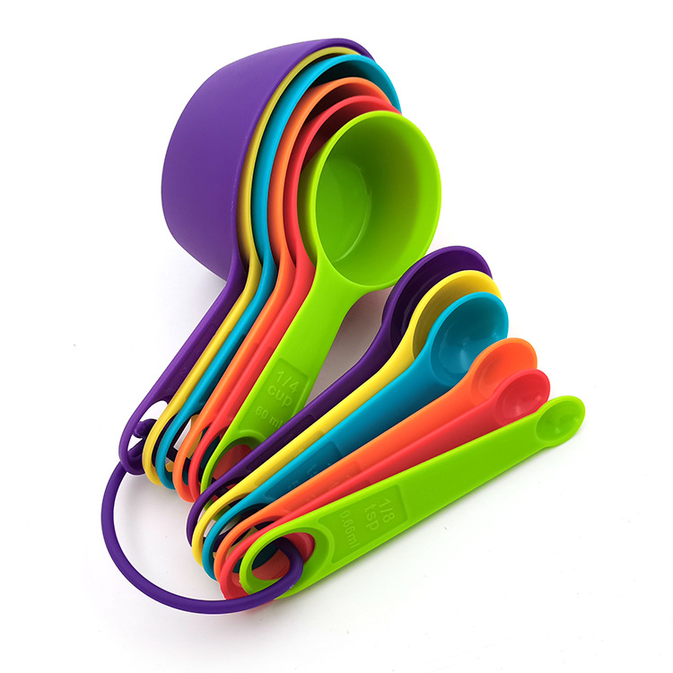   rainbow 12-piece measuring cup measuring spoon plastic with scale measuring spoon suit baking measuring spoon tool