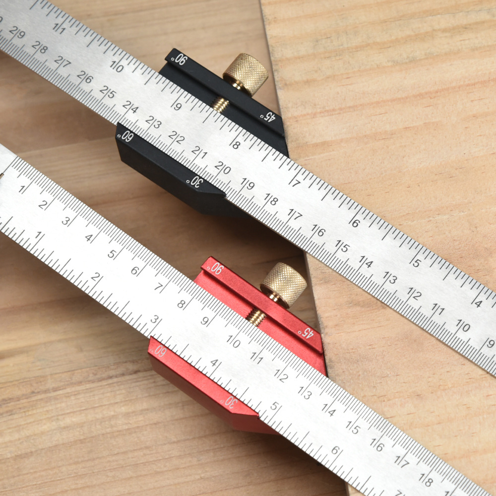 Woodworking scribing angle ruler 30 degrees 45 degrees 60 degrees 90 degrees scribing ruler high precision stainless steel scale