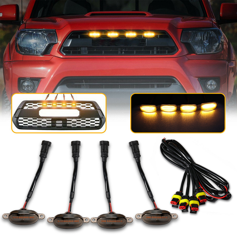 Car net small yellow light modified grille decoration fog light pickup truck off-road  LED day running light