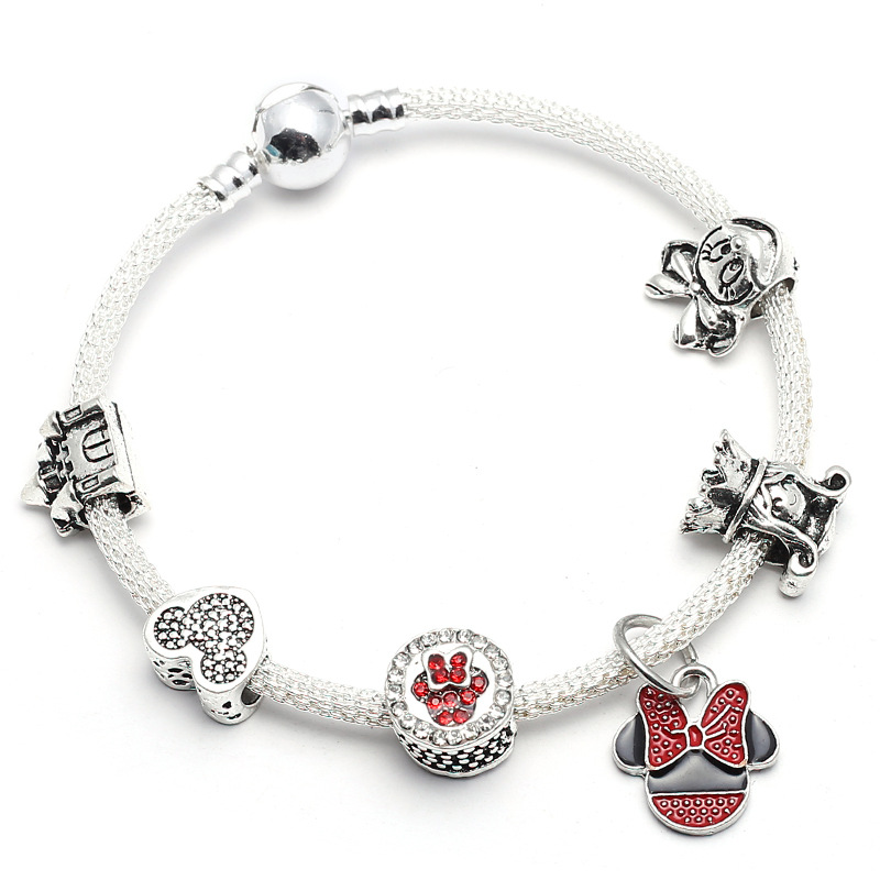 Cartoon Series Alloy Minnie DIY Bracelet Bracelet Butterfly Flower Minnie Pendant Jewelry Hair