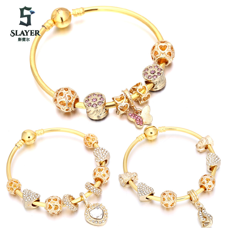 2018 gold series girls DIY crystal beaded bracelet