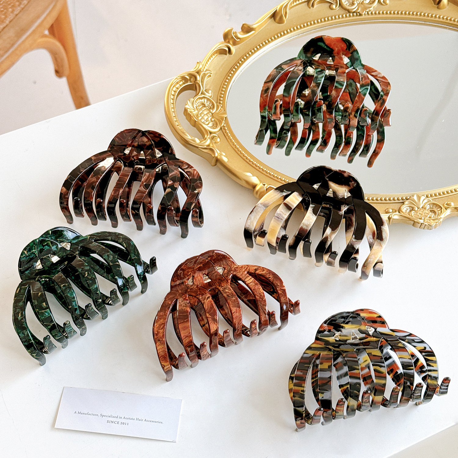 Duowei Jewelry Acetic Acid Plate Retro Pumpkin Grab Clip Multi-Clip Advanced  Clip Hair Accessories