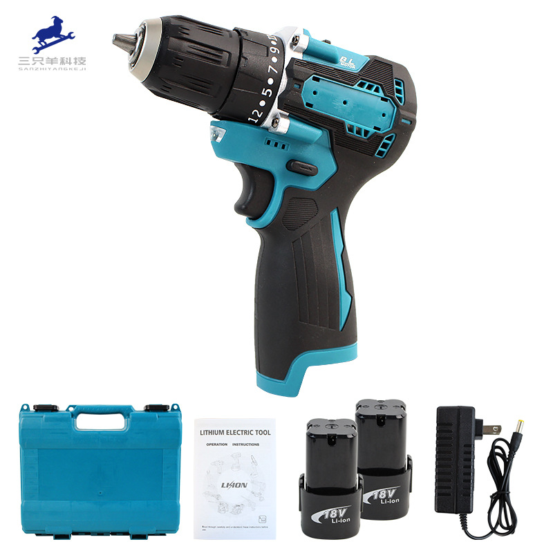18V small steel-gun Li power drill brushless household rechargeable screwdriver multifunctional power drill
