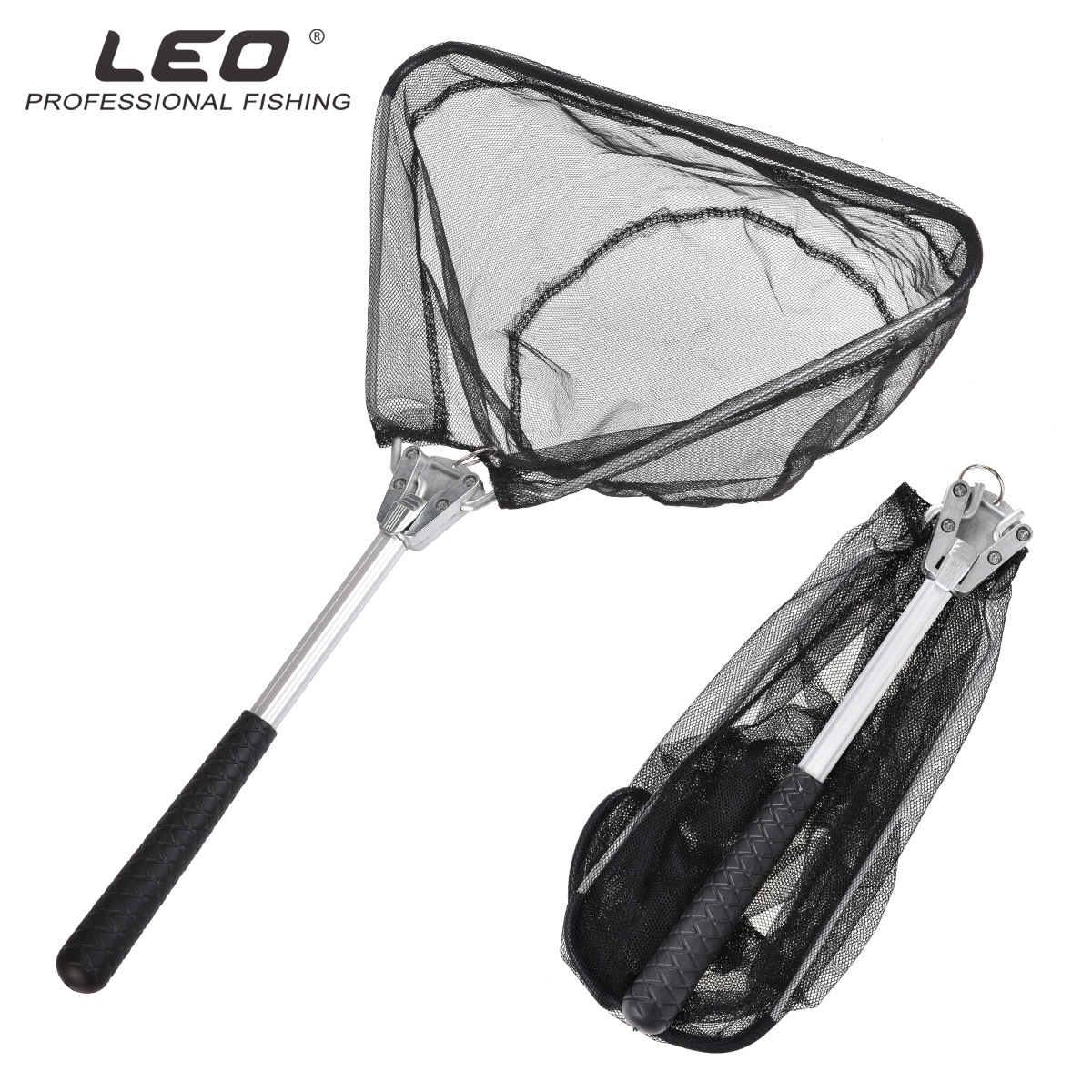 27972 LEO/Leo [Aluminum Alloy Color Triangle Mini Copy Net] Fly Fishing Folding Hand Copy Fishing Gear 