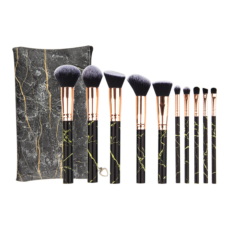 Premium Marble Makeup Brush Bag Full Set Eye Shadow Brush Foundation Brush Blush Brush Beauty Tools suit