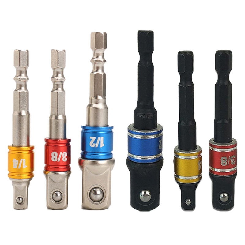 Yun Bei 3pcs Color Connecting Rod AD Beaded Hexagon Handle Connecting Rod 1/2 1/4 3/8 Electric Drill Sleeve Connecting Rod