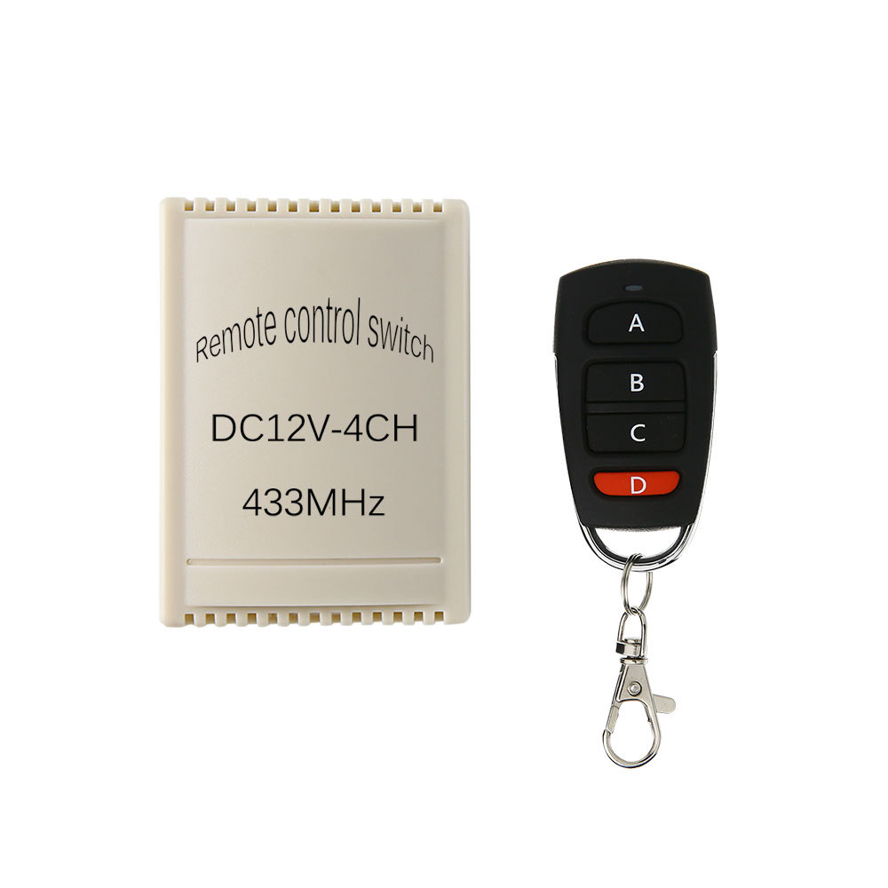 DC 12V four-way wireless remote control switch smart car tailboard modification assembly red D remote control 7 working modes