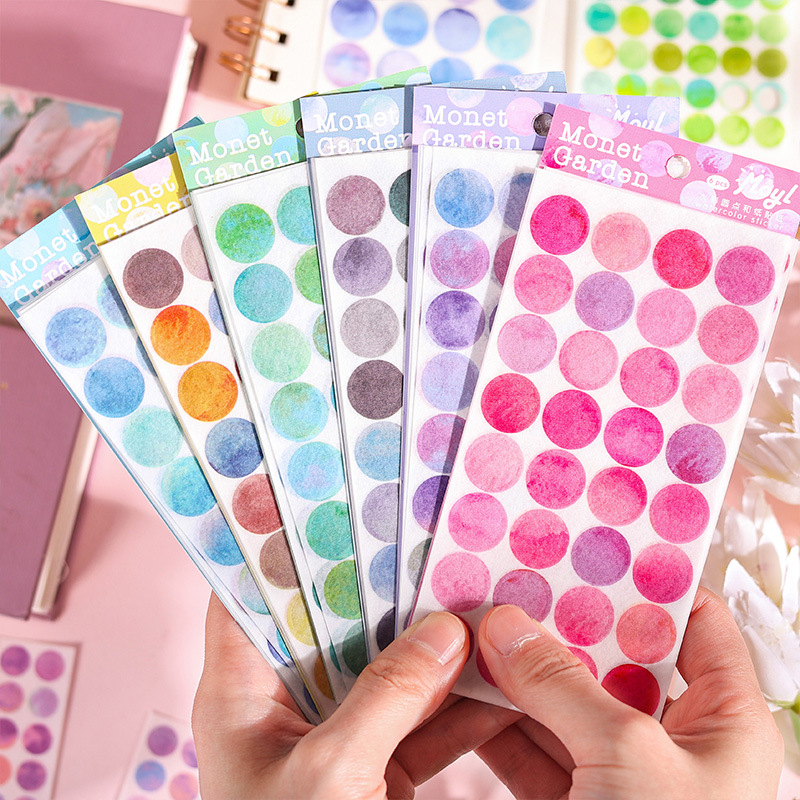 Morandi color stickers dot label stickers adhesive sealing stickers ins decorative round diary journal wall stickers