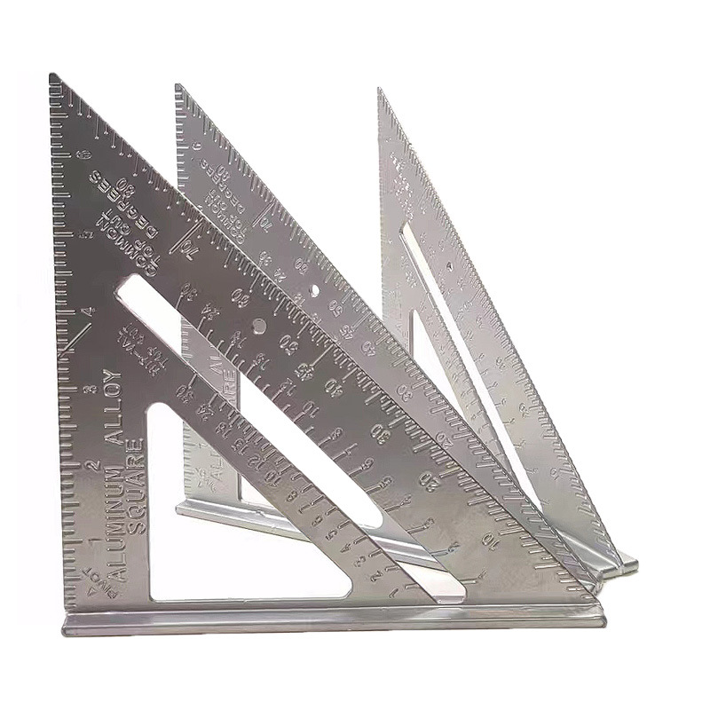 Yun Bei silver 7 inch inch triangle ruler 90 degree thick square aluminum alloy woodworking measuring right angle ruler