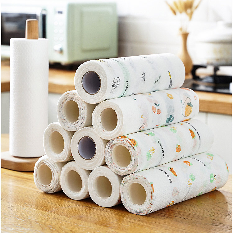 Kitchen Supplies Cleaning Dish Cloth Lazy Cleaning Cloth Dish Cloth Printed Point Break Non-woven Fabric