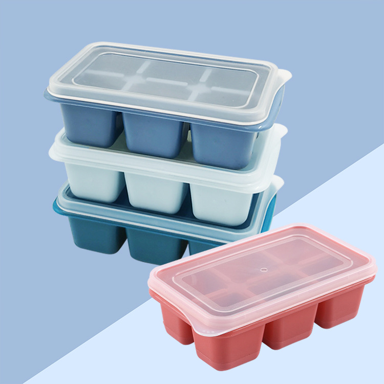 Household refrigerator ice box with lid ice tray Ice Cube quick freezer frozen 6-grid Ice Cube mould