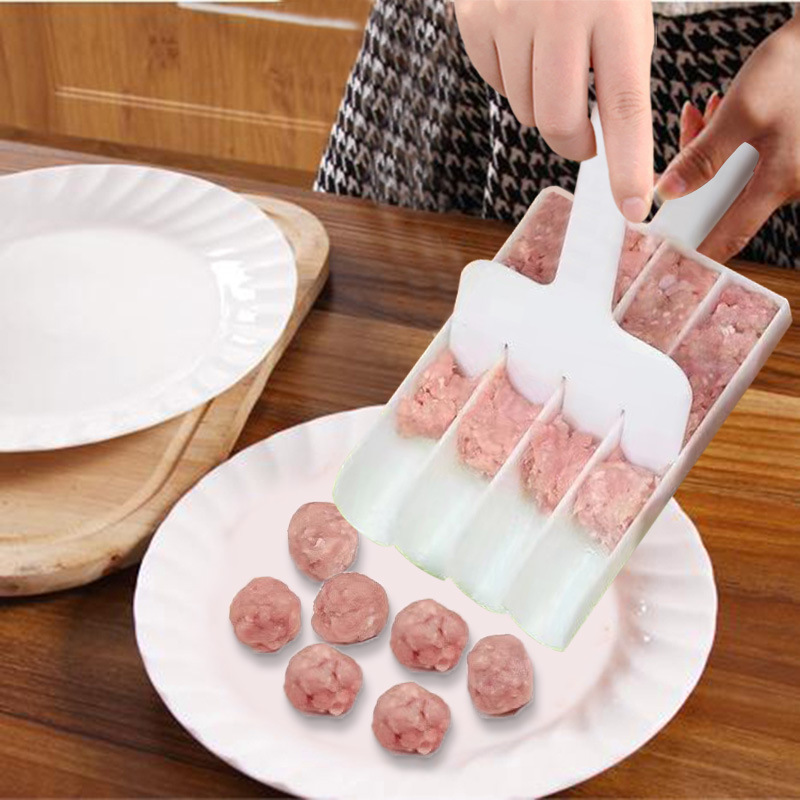 Creative Kitchen Fish Ball Meatball Mould Shrimp Slipper Four Meatball Maker Meatball Spoon Meat Stuffing Maker